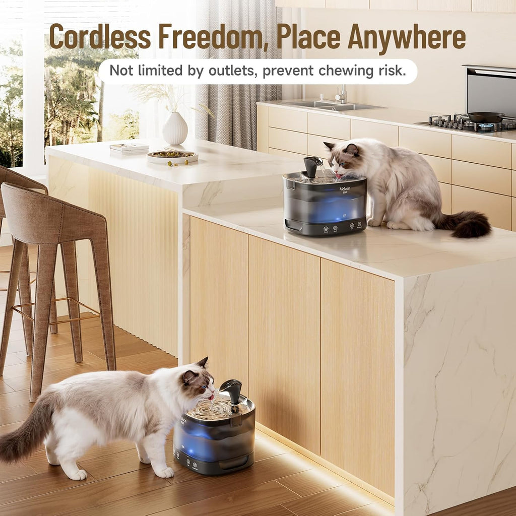 Veken pet fountain 2.5 liter water tank detail