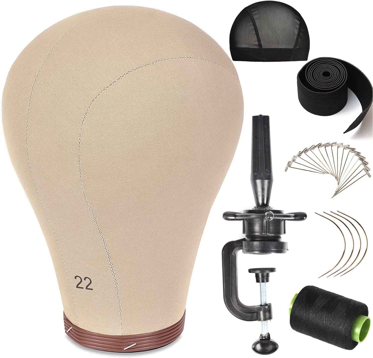Bestlove cork canvas block head front view for premium wig making