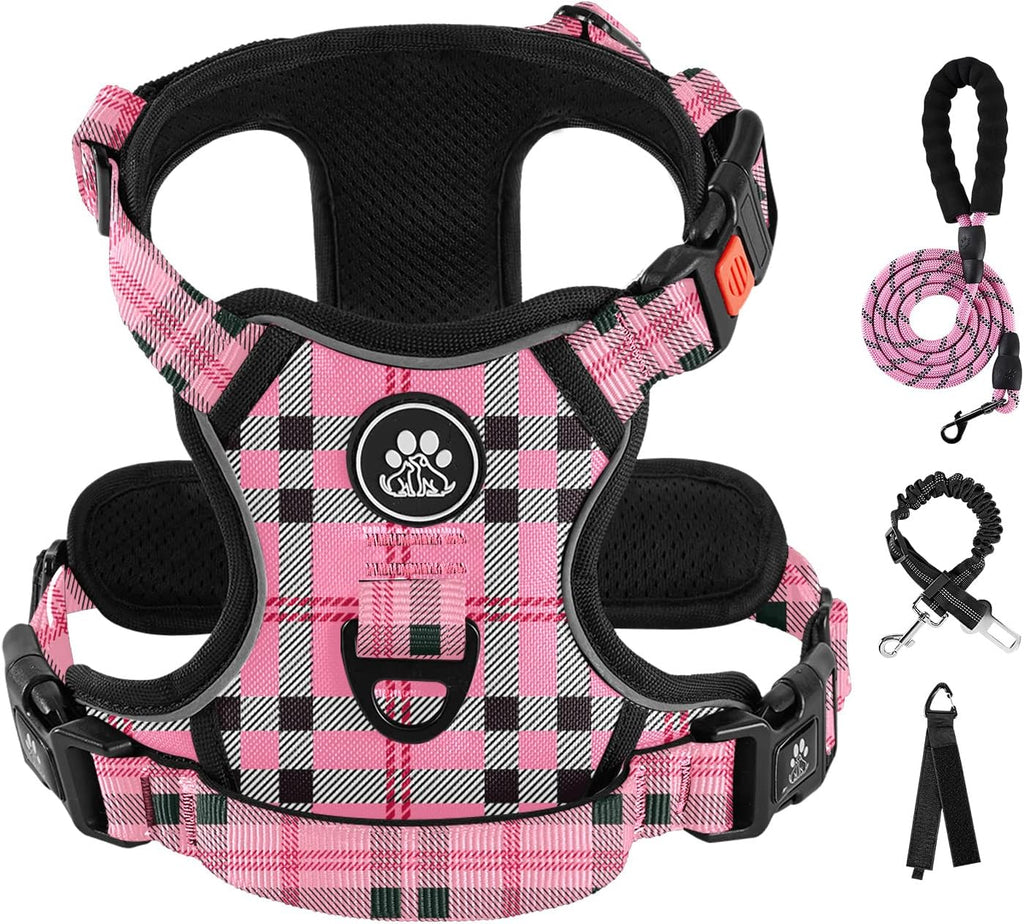 IVY&LANE No Pull Dog Harness for Medium Dogs, Dog Vest Harness with Leash, Safety Belt and Storage Strap, Fully Adjustable Harness, 360 degrees Reflective Strip, Soft Handle (Purple, M) - Image 15