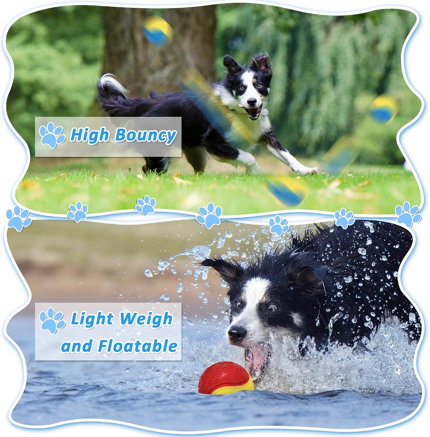 Lechong durable rubber dog balls in assorted colors