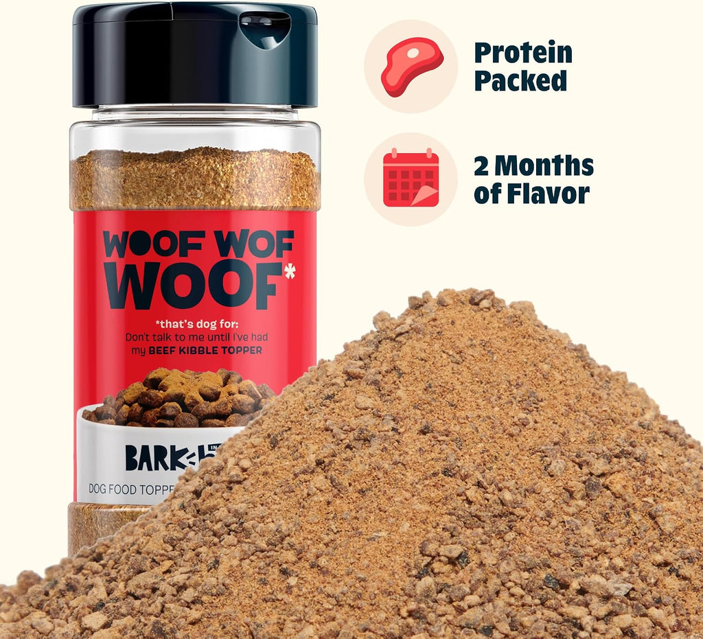 Premium American imported dog food mixer powder poured on kibble