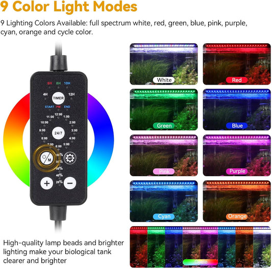 Hygger fish tank light with extendable brackets