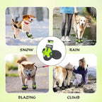 Set of 4 green paw protectors for snowy weather