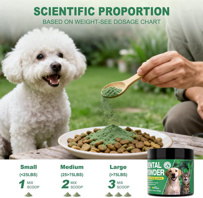 Dog food topper plaque remover powder lifestyle application image