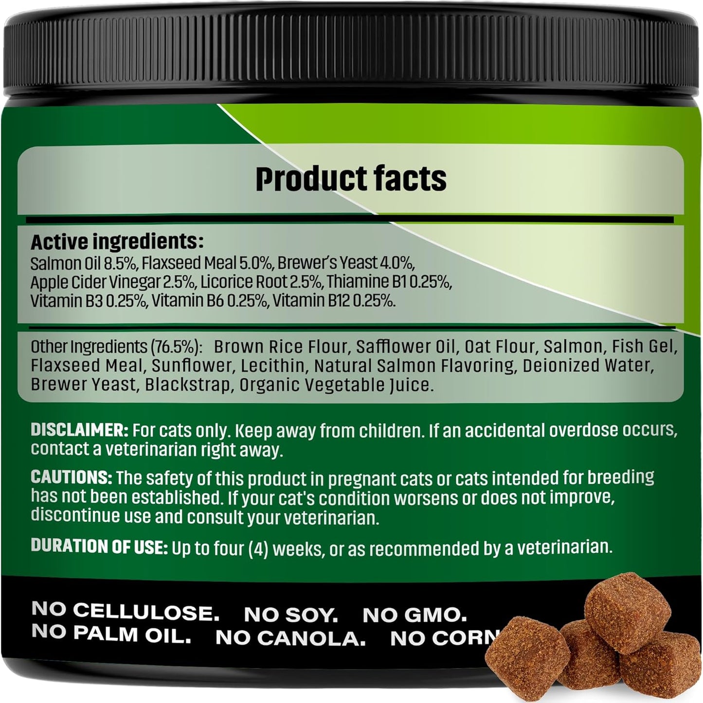 Organic pet pest control chewable supplements side label information