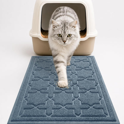 Yimobra Cat Litter Mat, Easy Clean Trapping PVC Mat with Waterproof Backing and Non Slip Bottom, Scatter Control Pad for Litter Box, 24"x20", Grey - Image 10