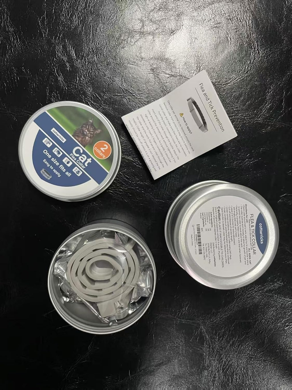 Zodiac flea and tick collar set for cats on neutral background