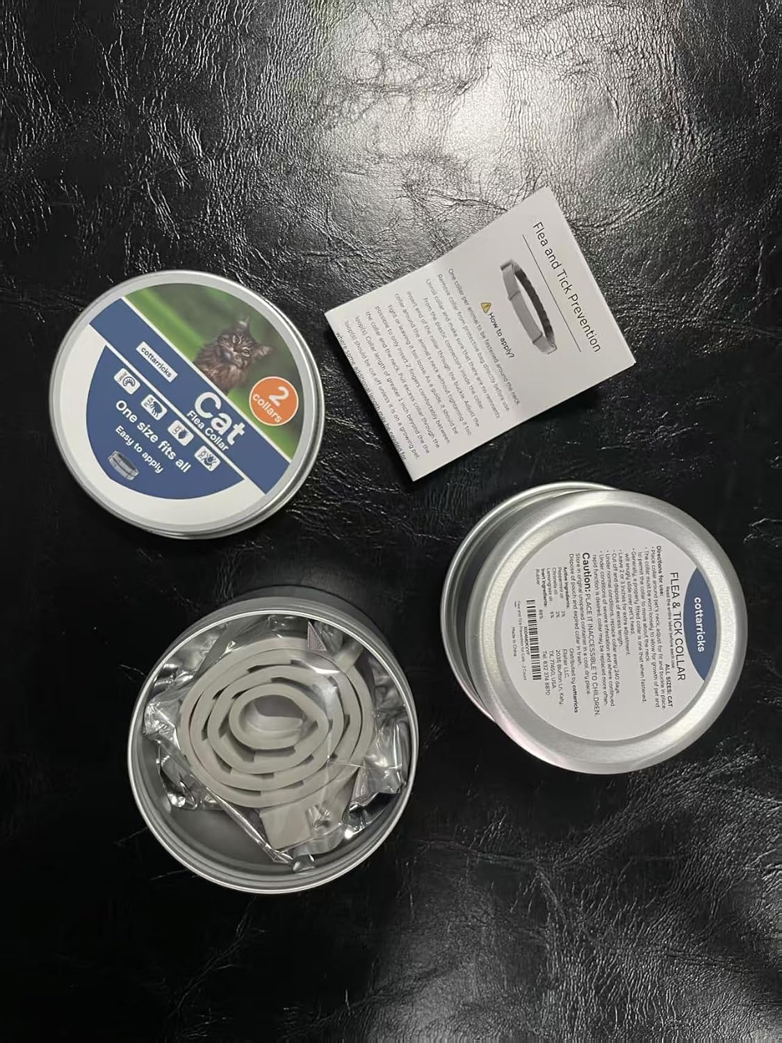 Zodiac flea and tick collar set for cats on neutral background