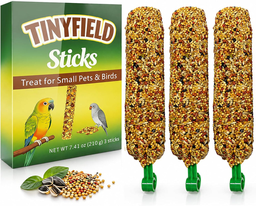 TINYFIELD Bird Treats Sticks, 7.4OZ Millet Spray for Parakeet Budgie Cockatiel Finch Canary Lovebird Conure, Natural Plant Based, 3 Count - Image 10