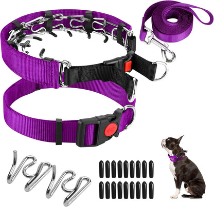 Prong Training Collar with Comfort Tips and Quick Release Snap Buckle - Dog Choke Pinch Collar with Nylon Cover - Image 15
