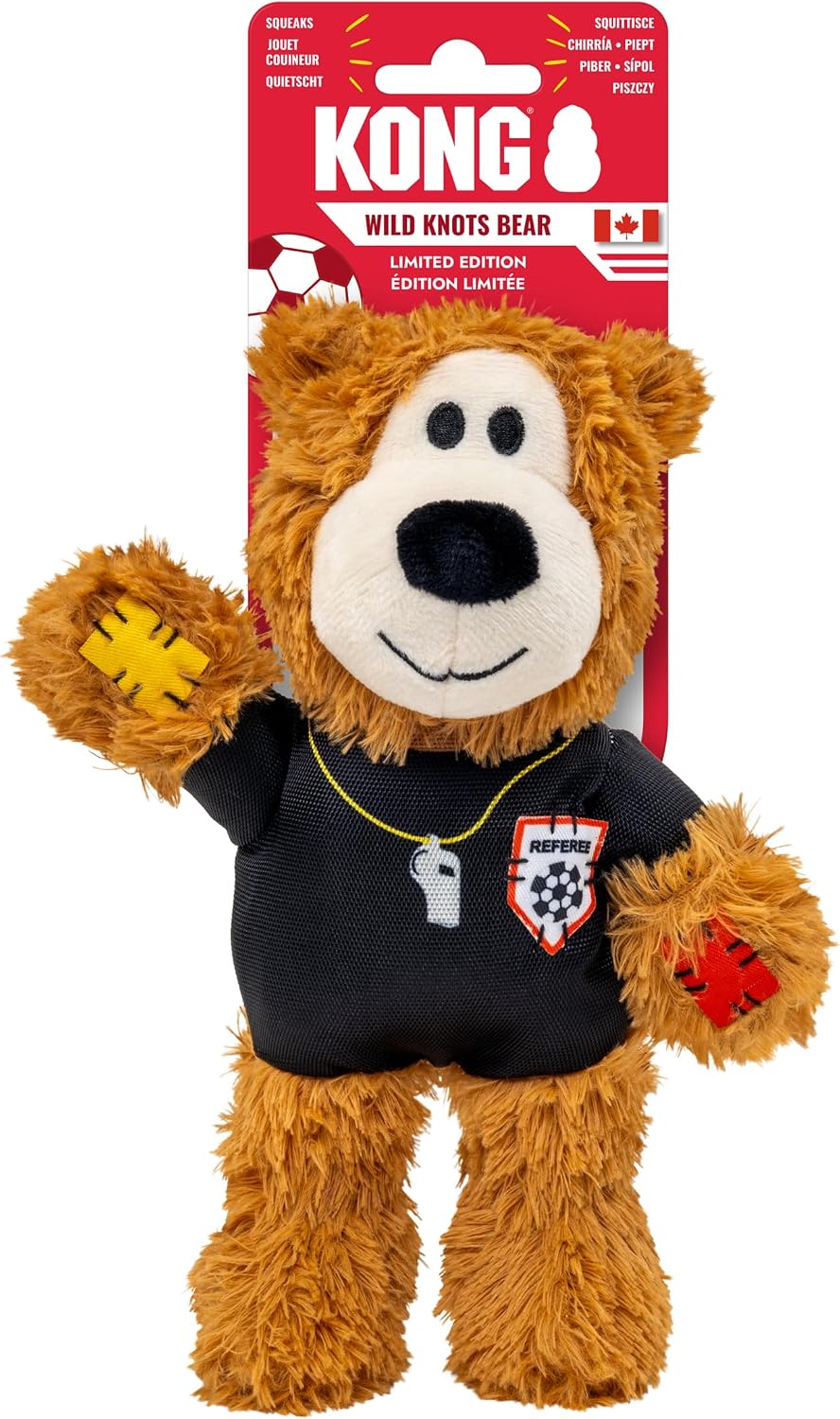 KONG Wild Knots Bear Soccer Player Dog Toy - USA - National Team Jersey Inspired - International Tournament Edition - Plush Rope Toy with Squeaker, Medium/Large - Image 9