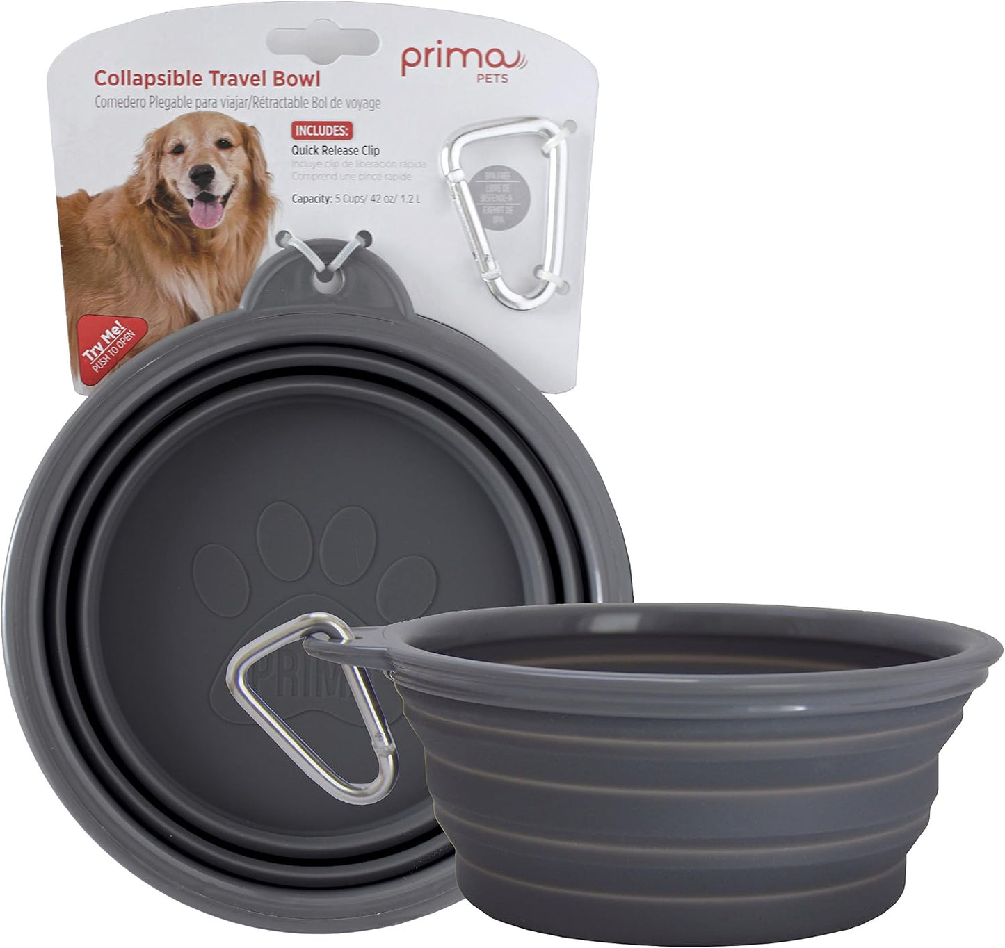 Prima Pet Expandable/ Collapsible Silicone Food & Water Travel Bowl with Clip for Small & Medium Dog and Cat, Size: 1.5 Cups (5.1 Inch Diameter Bowl) (AQUA) - Image 12