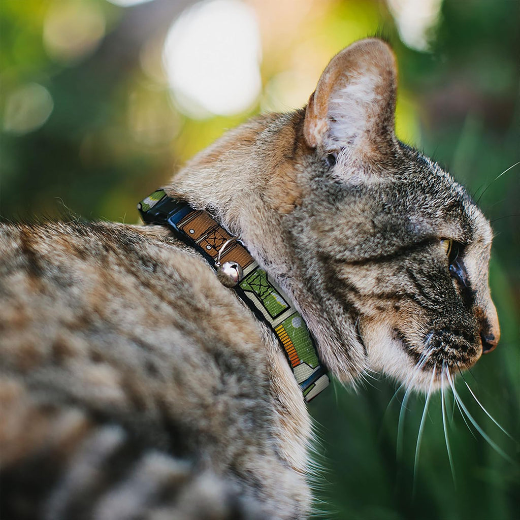 Buckle-Down Boba Fett utility belt tan cat collar close up