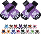 PUPTECK Anti-Slip Dog Socks with Double Sides Grips for Small Medium Large Dogs Hardwood Floors Prevents Licking, Dog Shoes for Hot Pavement Traction Control Paw Protector for Senior Dogs, Grey L - Image 11