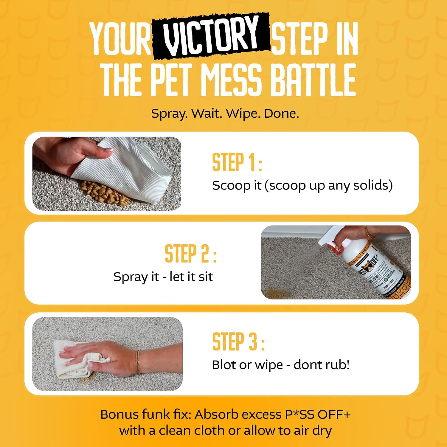 Using the included black light to detect pet stains with Piss Off spray