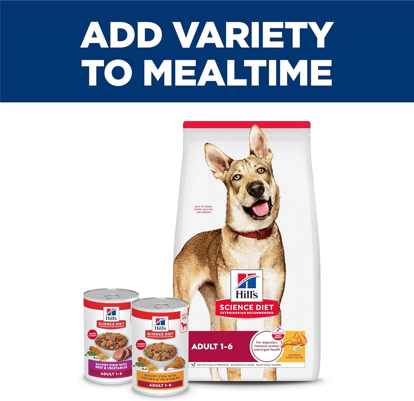 Top angle view of Hill's Science Diet adult savory stew dog food can