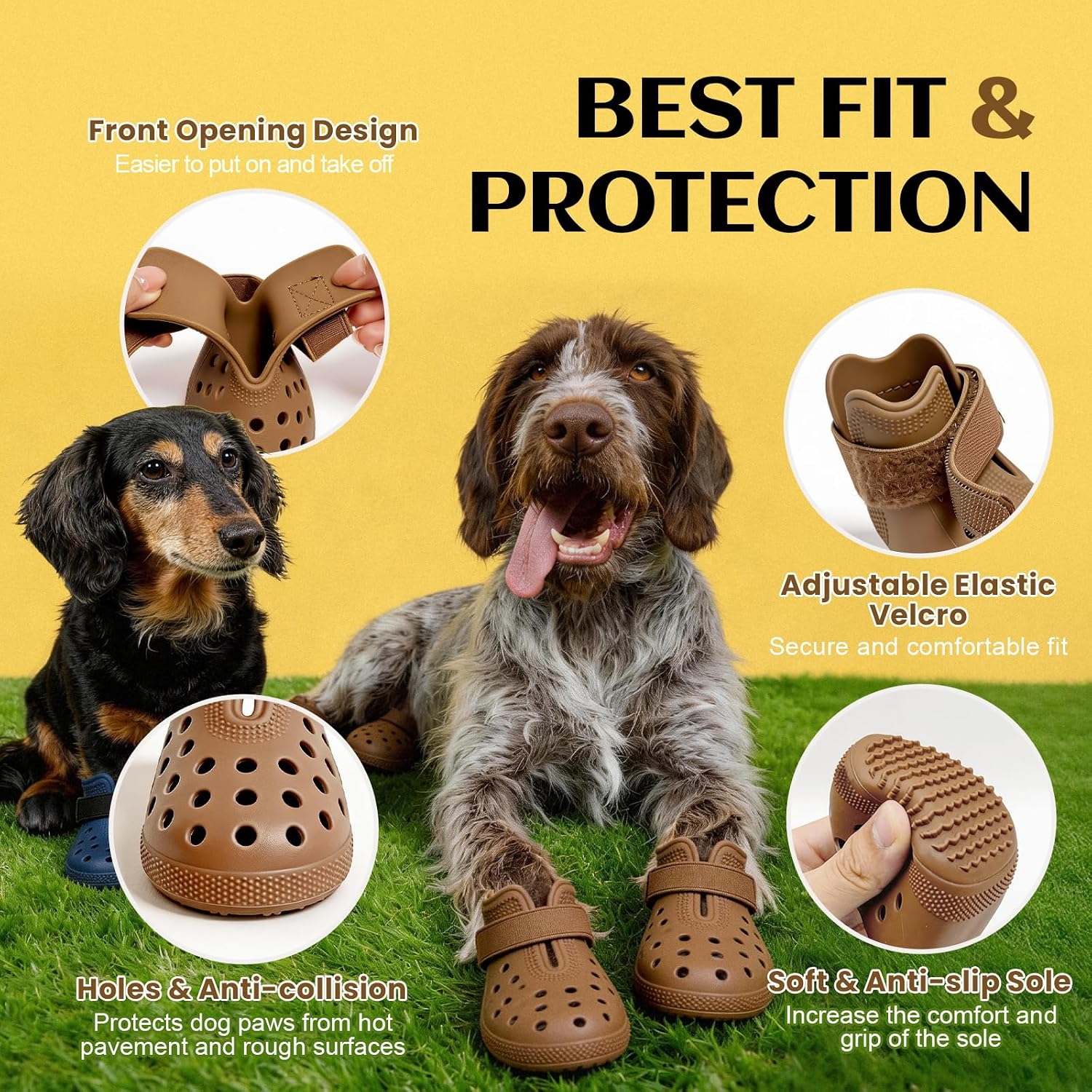 Hertiendo dog boots side profile showing adjustable strap