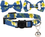 Gyapet dual color floral pattern cat collars showing breakaway safety buckle mechanism