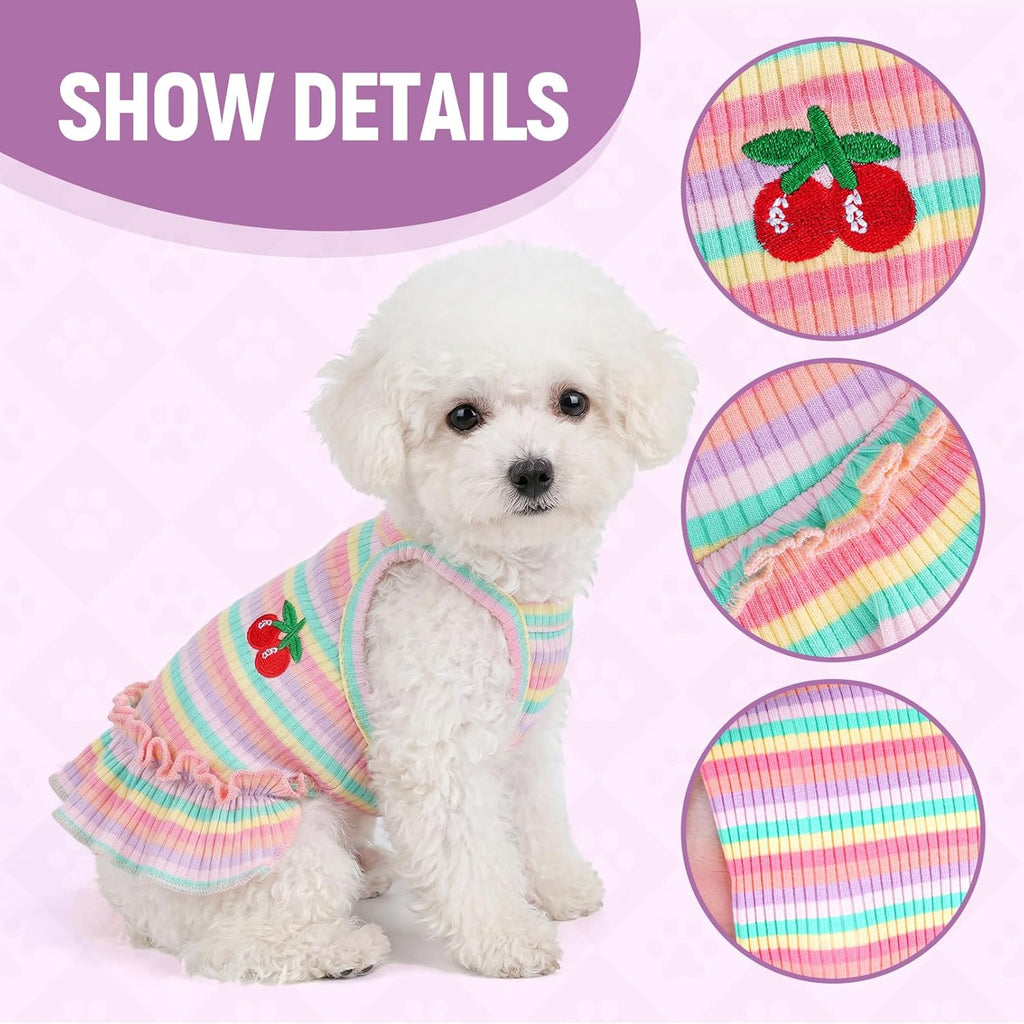Premium cotton summer clothing for small dogs and cats on white background