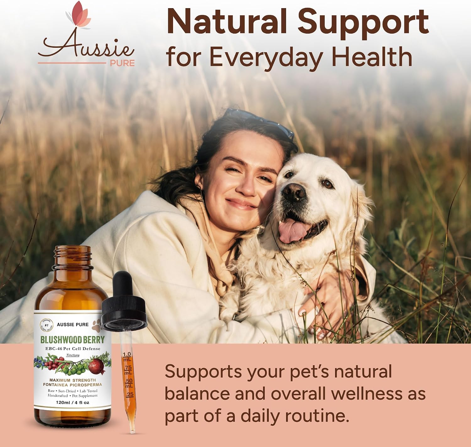 Pet Therapy Blushwood Berry EBC-46 Tincture - 120ML - Maximum Strength - Lab Tested and Certified - Gentle, Oral and Topical Alcohol-Free Formula - Immune and Cell Support - Image 9