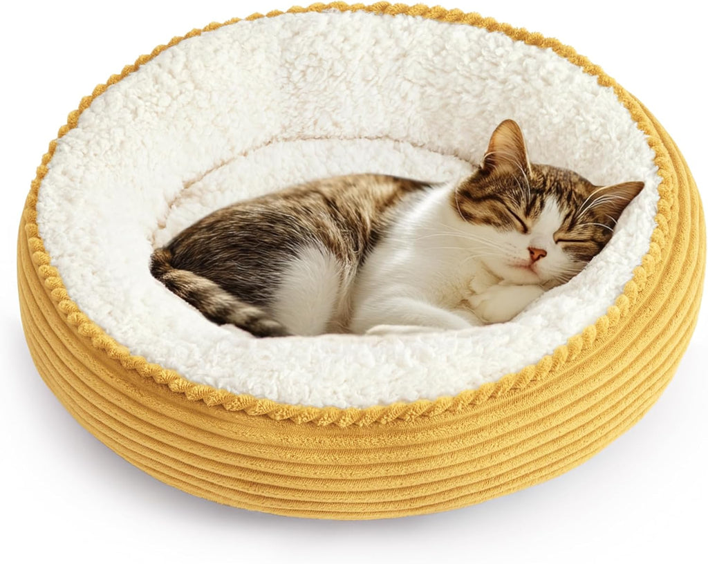 Love's cabin Round Donut Cat and Dog Cushion Bed, 20in Bed for Cats or Small Dogs, Anti-Slip & Water-Resistant Bottom, Super Soft Durable Fabric Pet Beds, Washable Luxury Cat & Dog Bed Gray - Image 9
