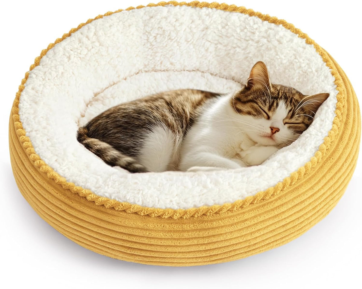 Love's cabin Round Donut Cat and Dog Cushion Bed, 20in Bed for Cats or Small Dogs, Anti-Slip & Water-Resistant Bottom, Super Soft Durable Fabric Pet Beds, Washable Luxury Cat & Dog Bed Gray - Image 9