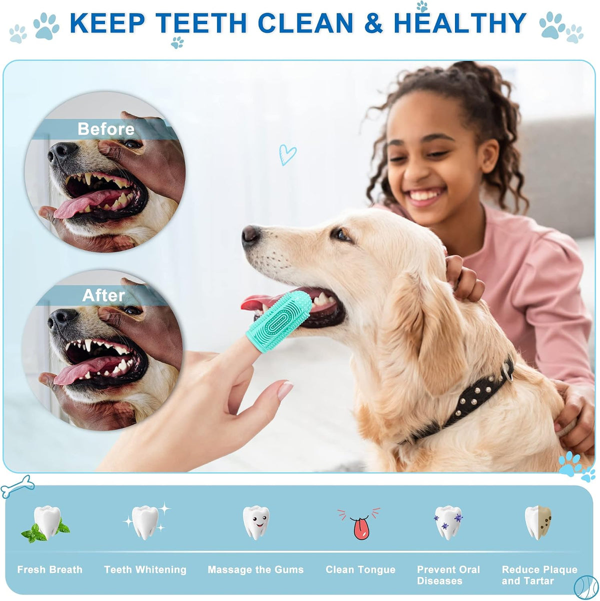 Soft silicone bristles of Ldiidii dog toothbrush