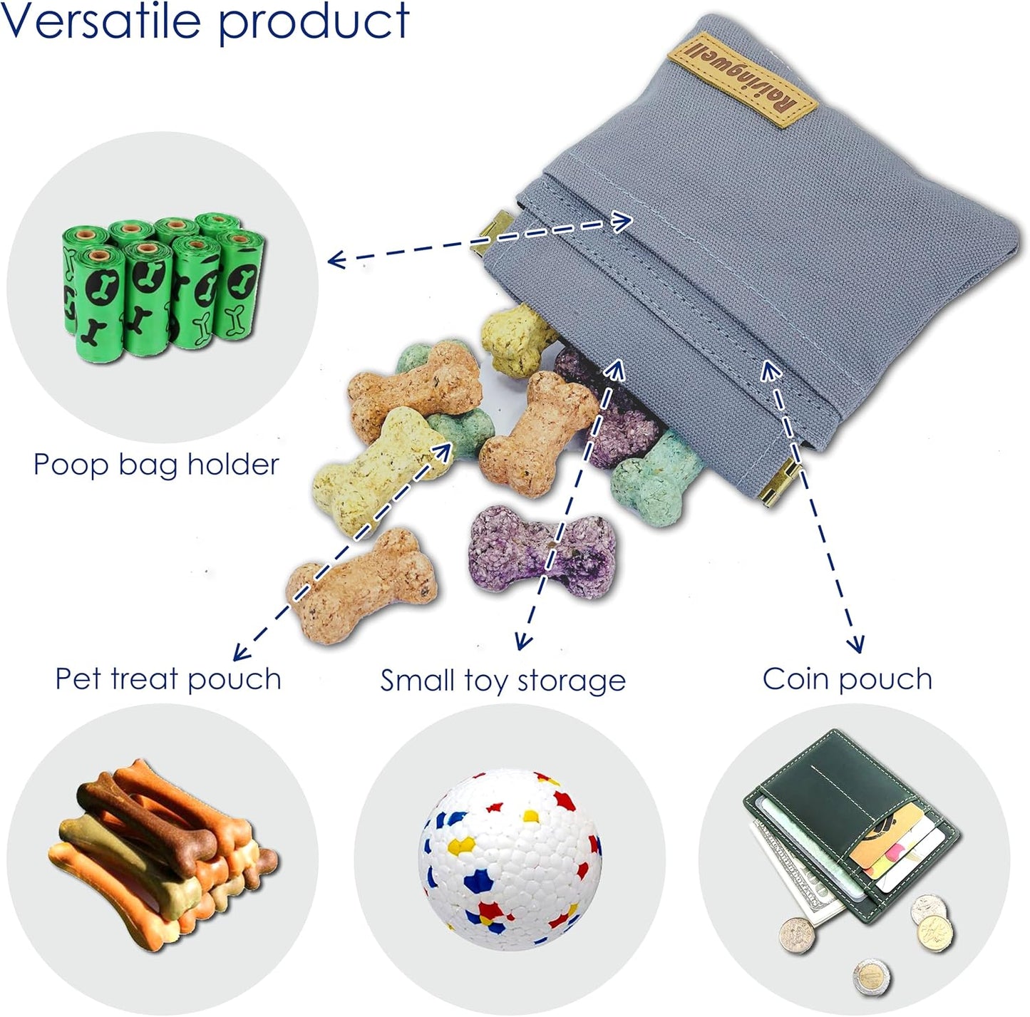 Raisingwell pocket sized dog walking fanny bag close up