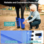 Adjustable equine leg wraps to reduce horse stomping