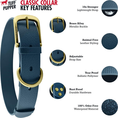 Durable ballistic polymer weave texture of Tuff Pupper collar
