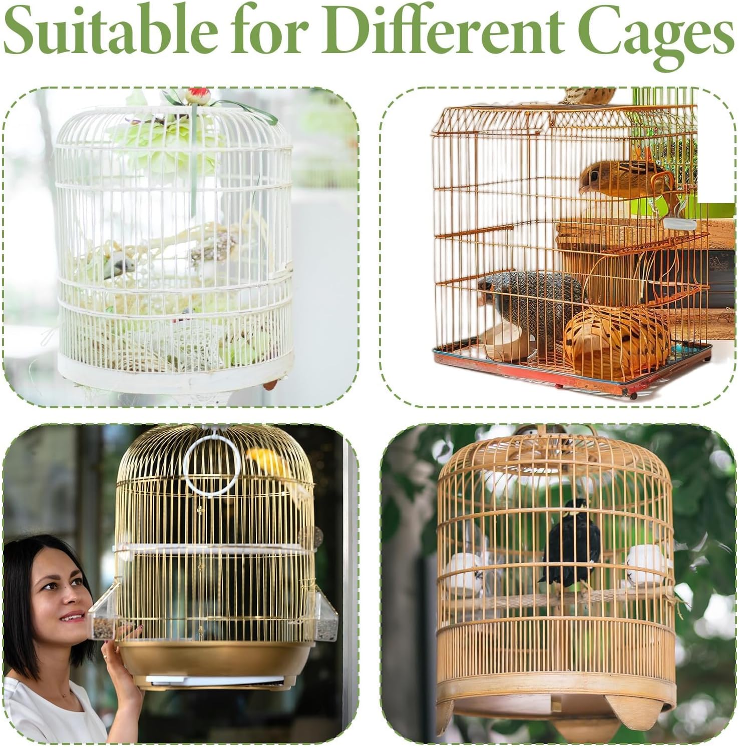 Washable white nylon style mesh bird cage skirt laid flat showing dimensions