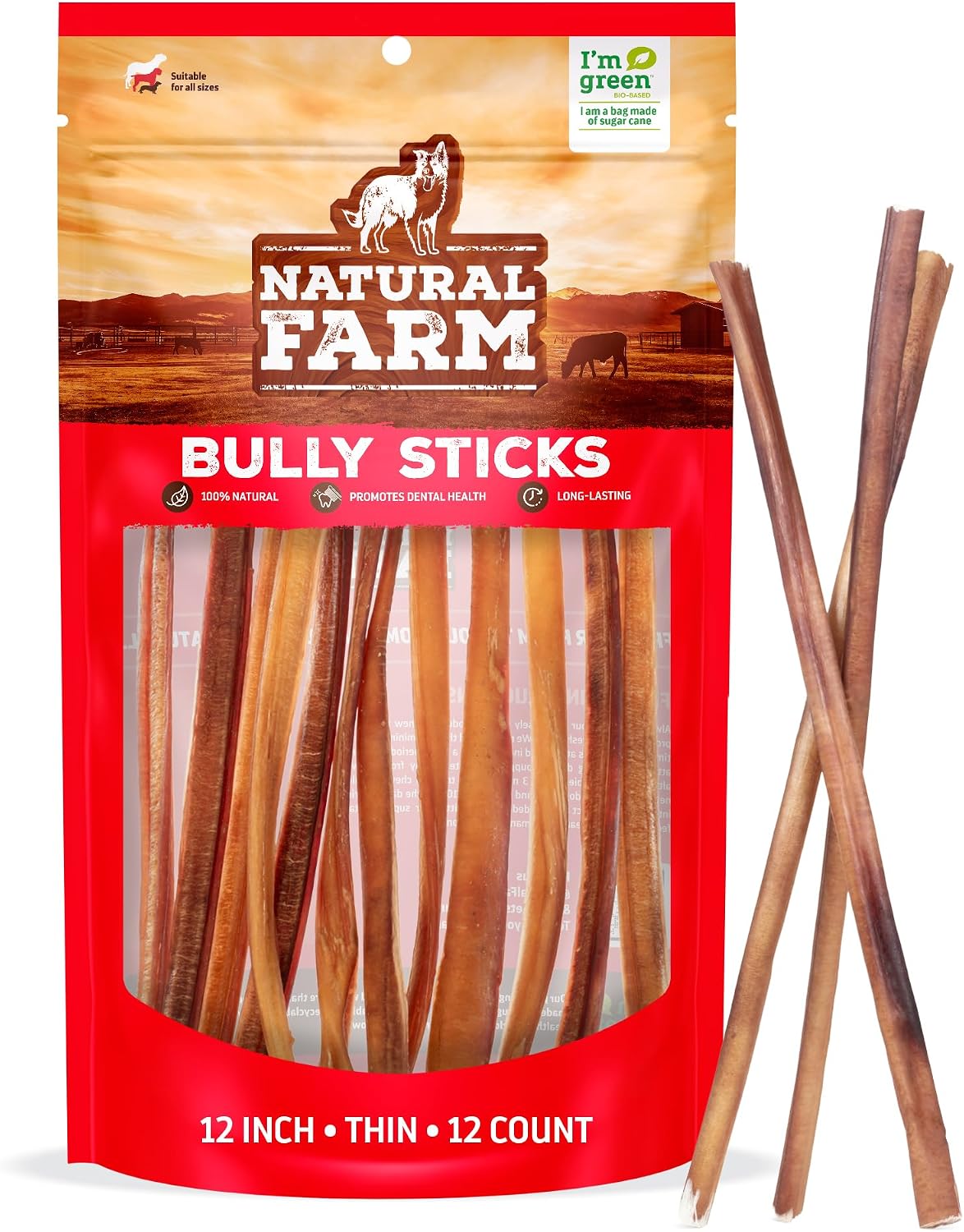 Natural Farm Odor-Free Thin Bully Sticks (6", 10-Pack) All-Natural Long-Lasting Dog Chews, 100% Beef Pizzle, Grass-Fed, Grain-Free, Protein for Muscle Development & Energy, Perfect for Medium Chewers - Image 13