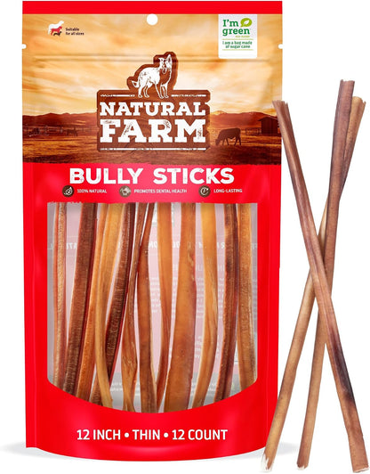 Natural Farm Odor-Free Thin Bully Sticks (6", 10-Pack) All-Natural Long-Lasting Dog Chews, 100% Beef Pizzle, Grass-Fed, Grain-Free, Protein for Muscle Development & Energy, Perfect for Medium Chewers - Image 13