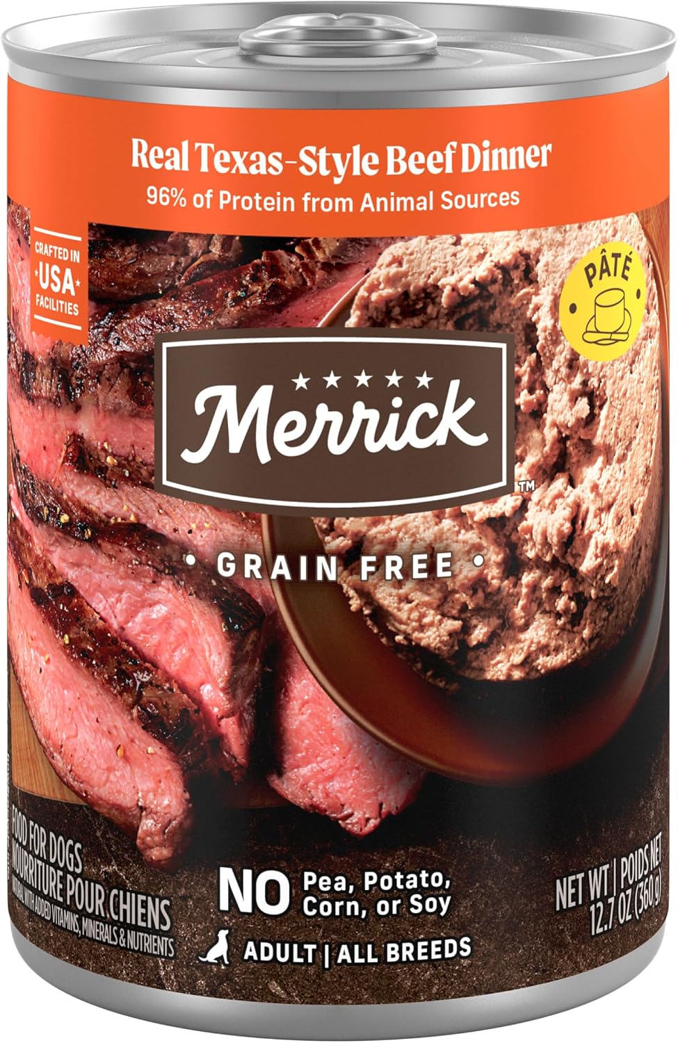 Merrick Grain Free Premium And Natural Canned Dog Food, Soft And Healthy Poultry Free Wet Recipe, Real Beef Lamb And Bison - (Pack of 12) 12.7 oz. Cans - Image 13