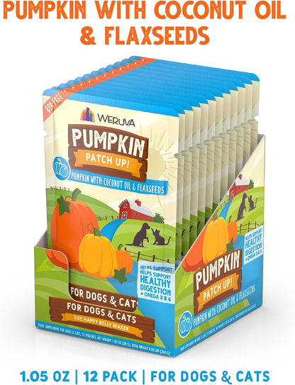 Weruva pumpkin puree supplement for dogs and cats in individual pouch