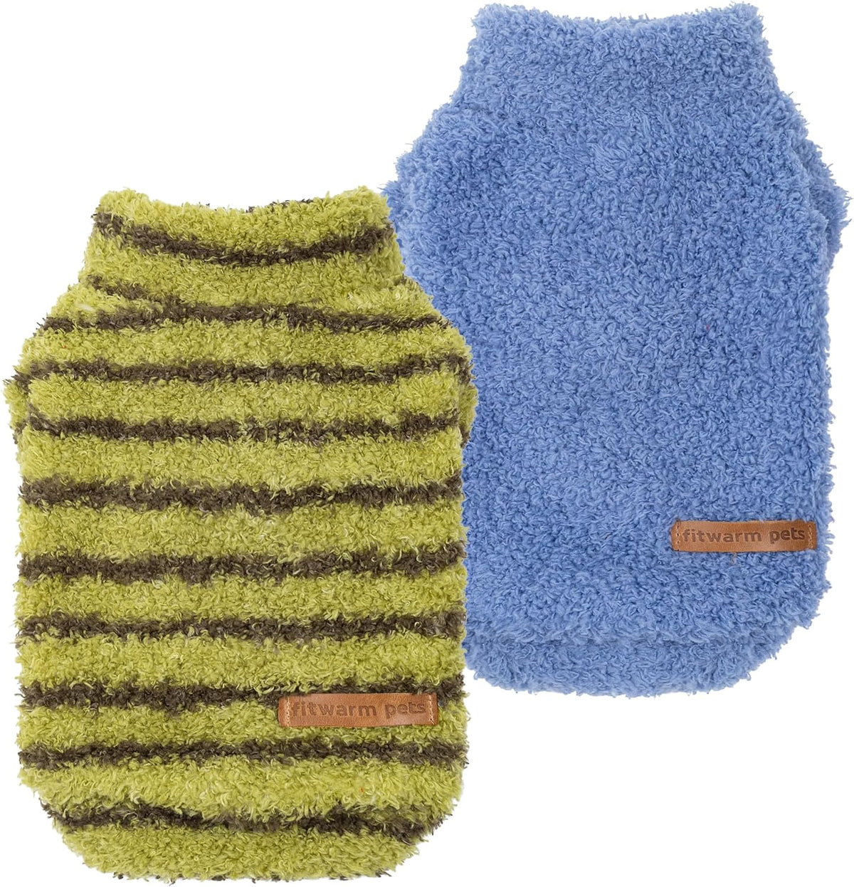 Fitwarm 2 Pack Striped Fleece Dog Sweater, Warm Winter Dog Clothes for Small Dogs Boy Girl, Fuzzy Pet Outfit, Doggy Pullover Jumper, Grey, Navy, Small - Image 12