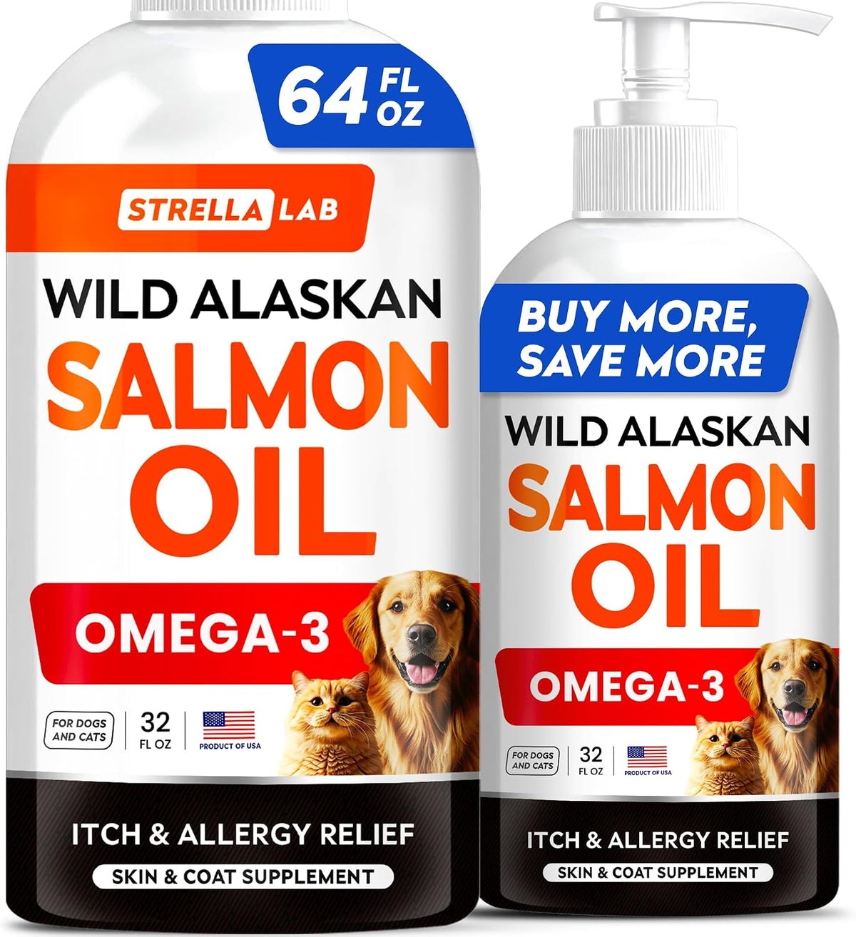StrellaLab Wild Alaskan Salmon Oil for Dogs - Natural Omega 3 for Dogs & Cats, Itch & Allergy Relief, Skin & Coat Support - Fish Oil Liquid, EPA+DHA Fatty Acids for Hip&Joint, Immune&Heart Health 8 Oz - Image 10