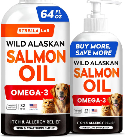 StrellaLab Wild Alaskan Salmon Oil for Dogs - Natural Omega 3 for Dogs & Cats, Itch & Allergy Relief, Skin & Coat Support - Fish Oil Liquid, EPA+DHA Fatty Acids for Hip&Joint, Immune&Heart Health 8 Oz - Image 10