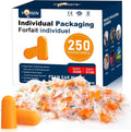 Voisen foam ear plugs front view showing the 250 pairs bulk box packaging