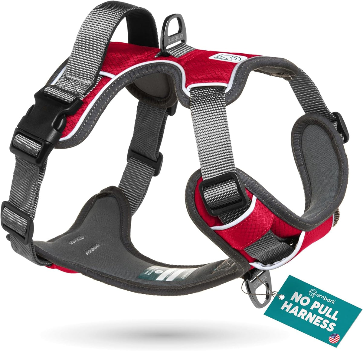Embark Adventure No Pull Dog Harness, Reflective Trim No Pull Harness for Medium Sized Dog - Military Grade Nylon, Front Clip with Gel Lined Handle. Soft & Padded Puppy - Image 11