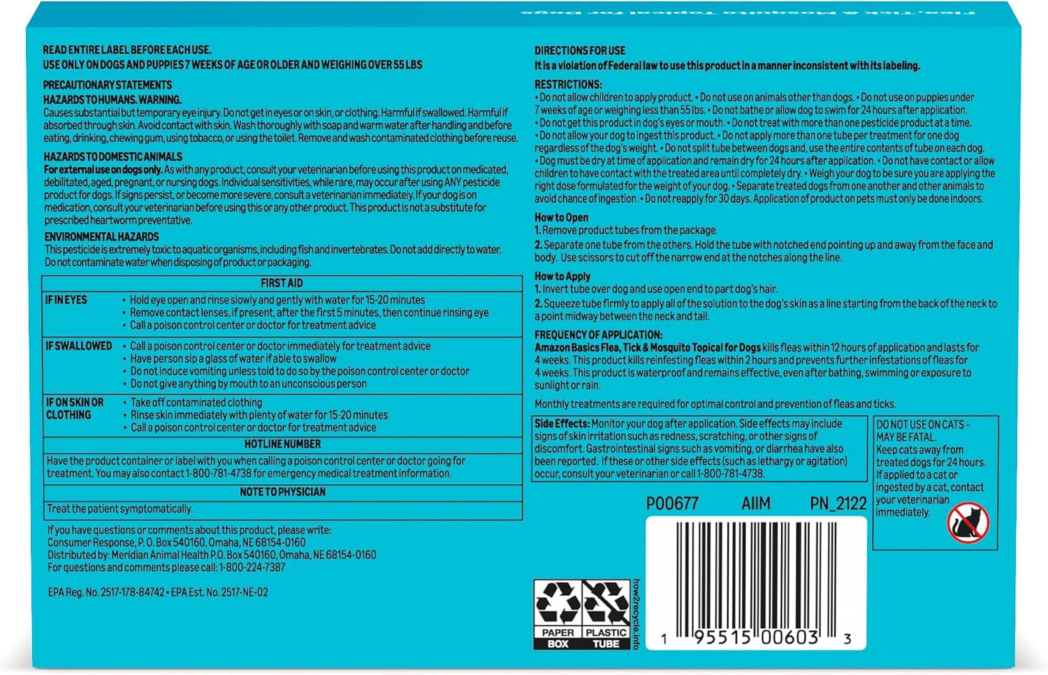 Amazon Basics Preventative Flea, Tick & Mosquito Topical Treatment for X-Large Dogs (Over 55 pounds), Kills Fleas, Long-Lasting, 6 Count, Packaging May Vary - Image 9