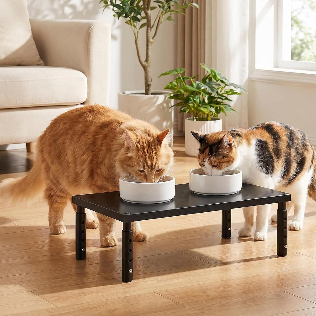 Side view of OPNICE non slip elevated dog and cat feeding platform