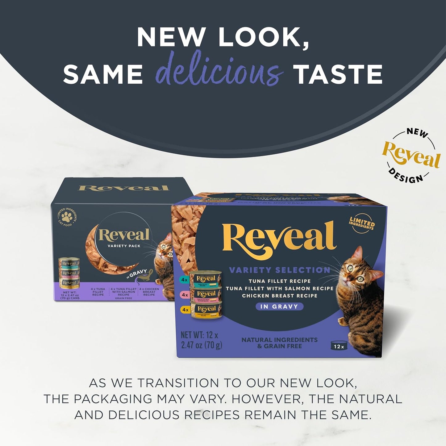 Reveal grain free wet cat food 12 pack packaging