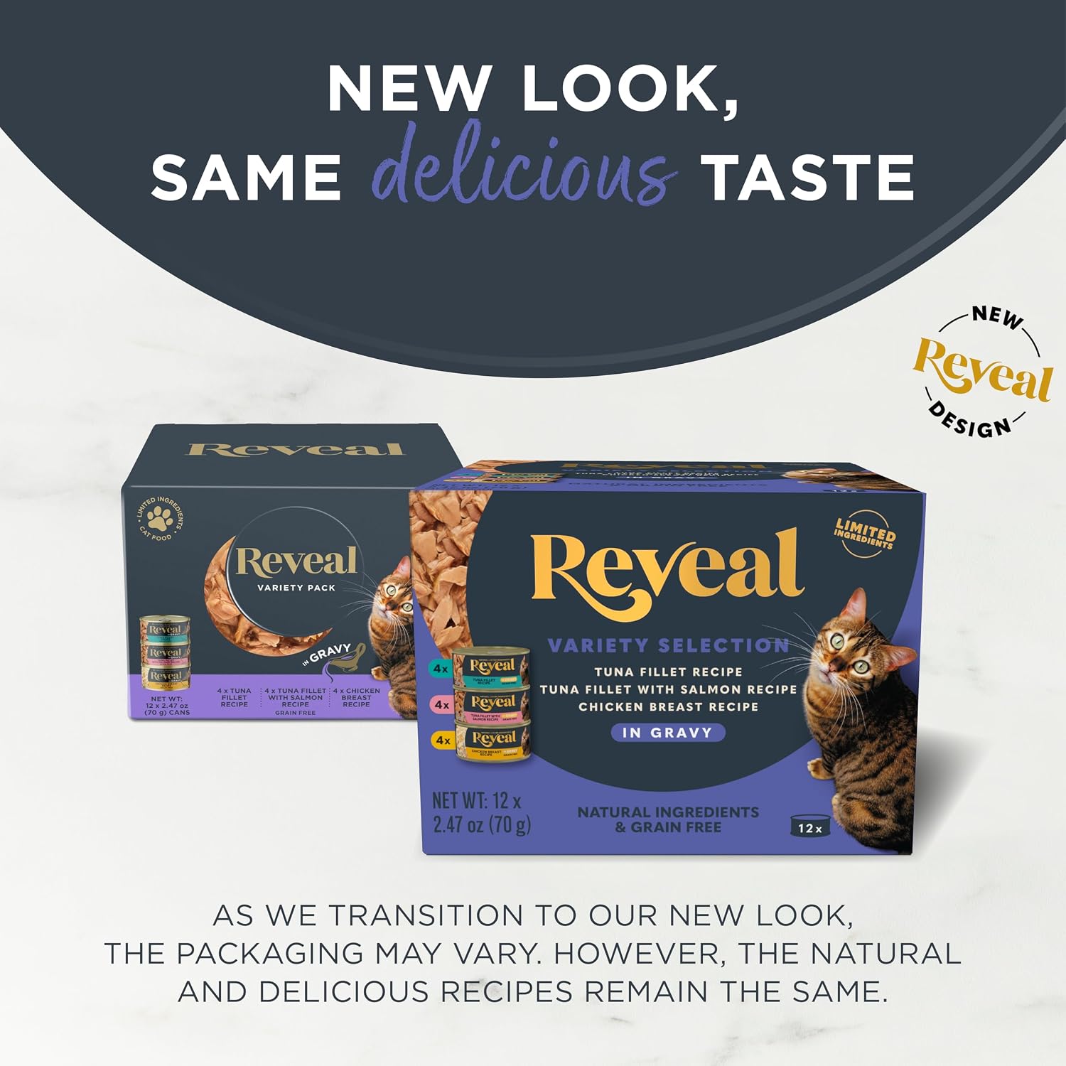 Reveal grain free wet cat food 12 pack packaging