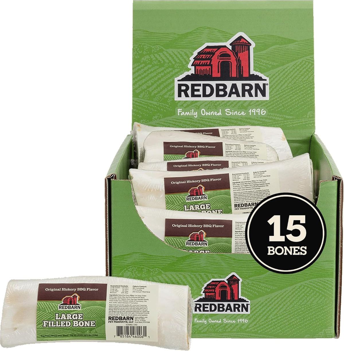 Redbarn Pet Products Large Filled Dog Bones, Cheese & Bacon Flavor - Long Lasting Stuffed Femur Chew Treat Made in USA - 4 Count - Packaging May Vary - Image 14