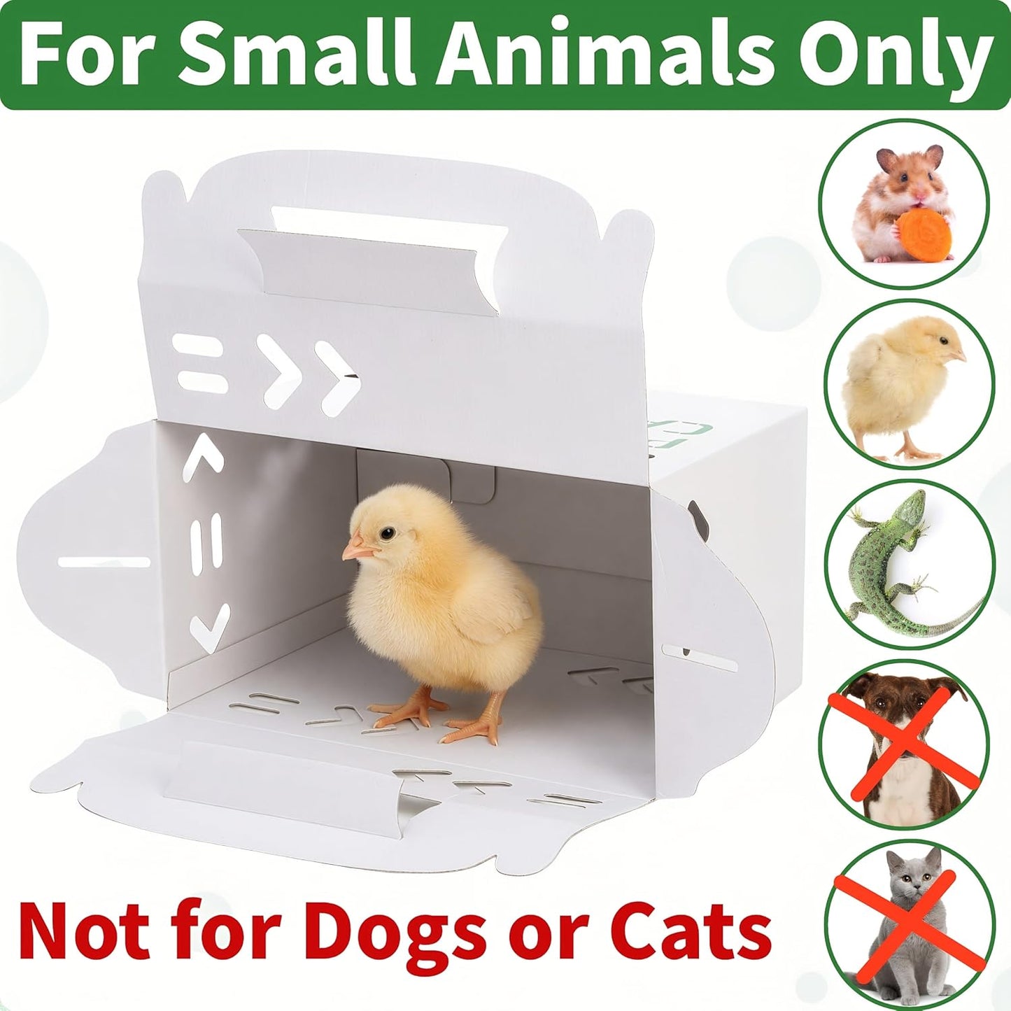 Coloch 20 Pack Cardboard Pet Carrier for Small Pets, 11x8x6 Inches Disposable Pet Transport Box for Small Pets, Chicks, Pullets, Fowls, Hamsters, Gerbils, Not for Adult Cats or Dogs - Image 4