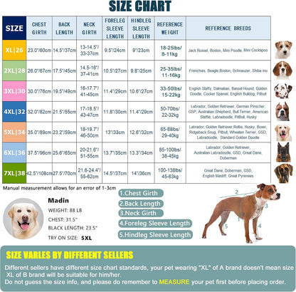 Yeapeeto pink dog bodysuit full coverage pajamas for shedding control