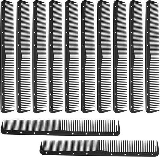 Leinuosen 12 pieces carbon fiber fine cutting comb set front view
