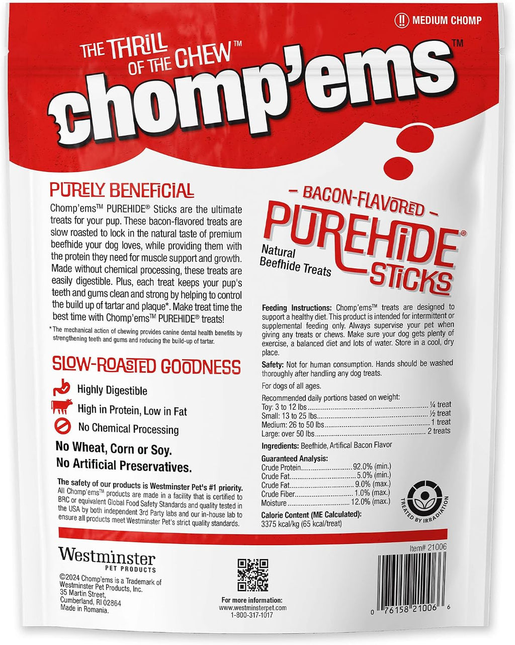 Chomp'ems Purehide Sticks Healthy Natural Rawhide Dog Chew, 12 oz - Image 9