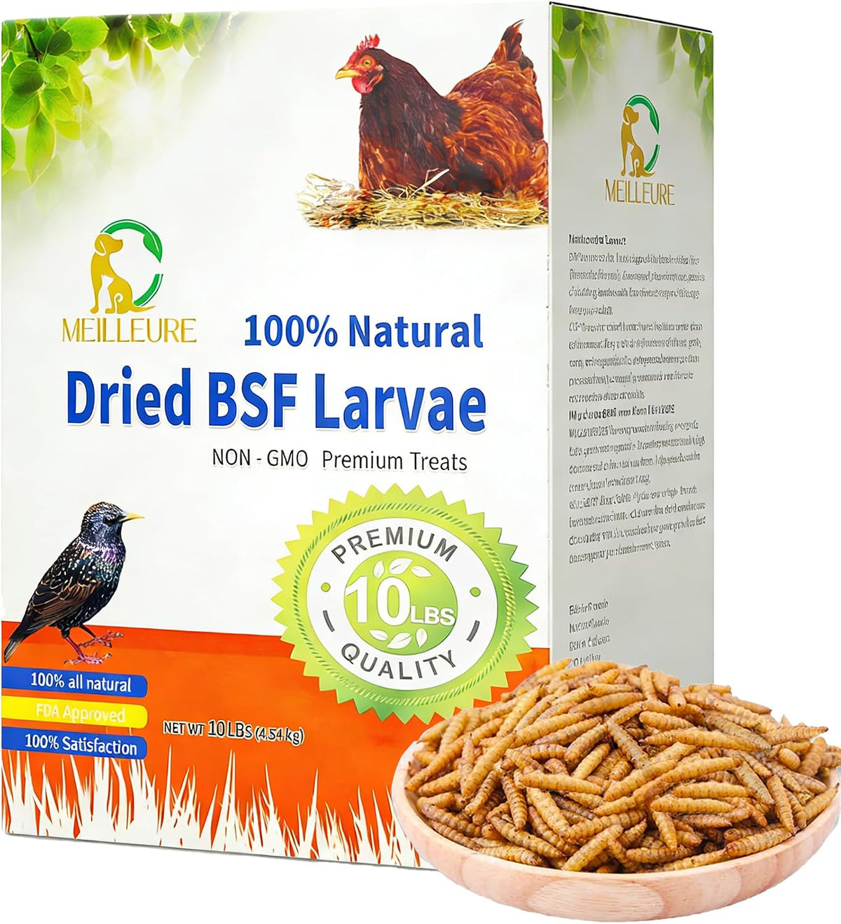 Various birds and poultry enjoying black soldier fly larvae